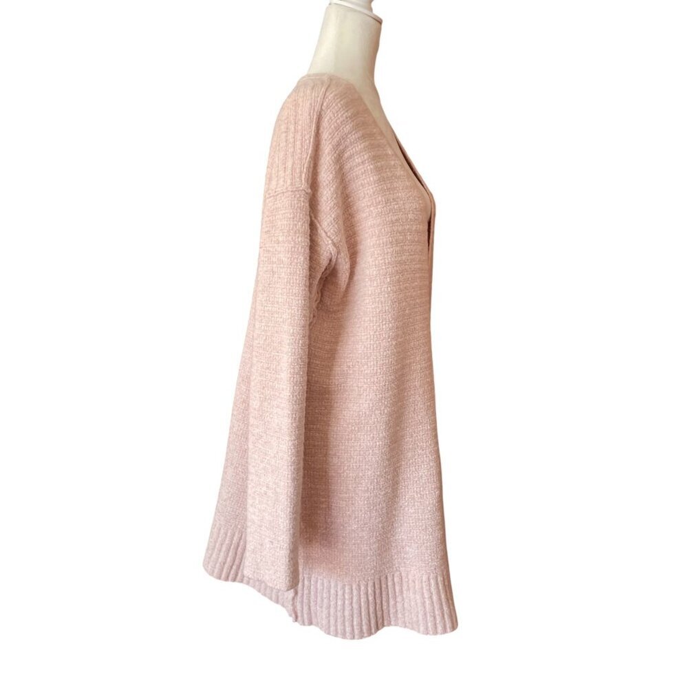 Free People Heart It Lace Up Oversized Sweater Tunic Dress in Ballet Pink SZ M - Picture 3 of 12